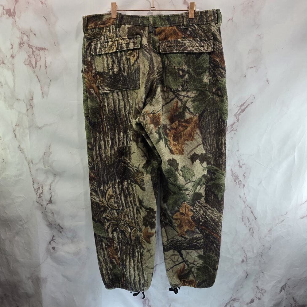 Vintage Camo Pants Mens Large 38 X 28 Woodland Forest Autumn Fleece Bark Short